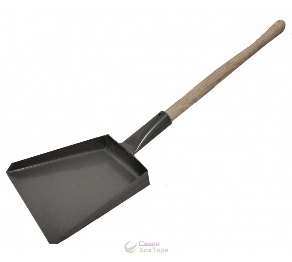 Совок для сміття металевий з дерев'яною ручкою 45 см